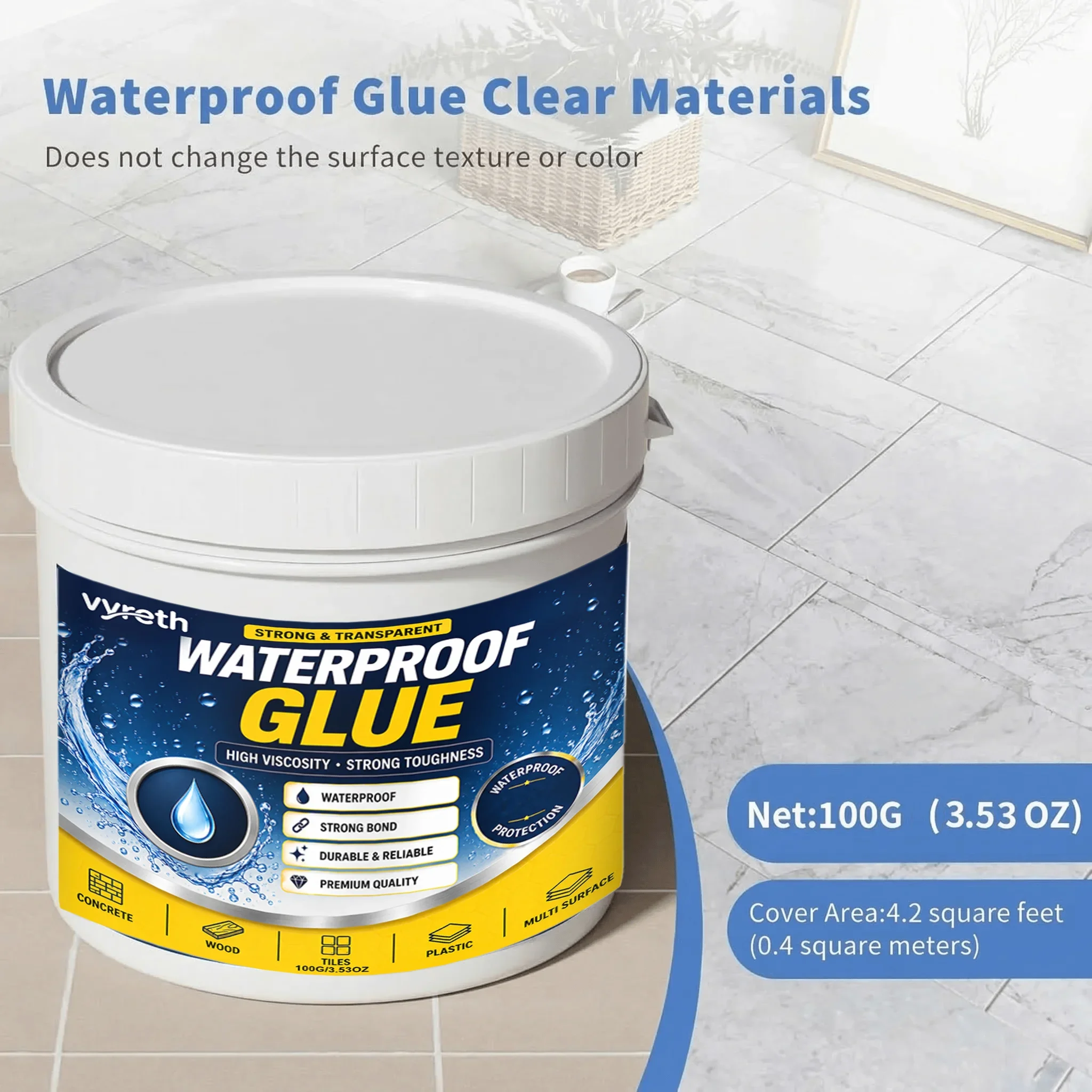 Crystal Clear Waterproof Sealant Invisible Transparent Adhesive Anti-Leak Liquid Coating for Concrete Wood Stucco Roof A