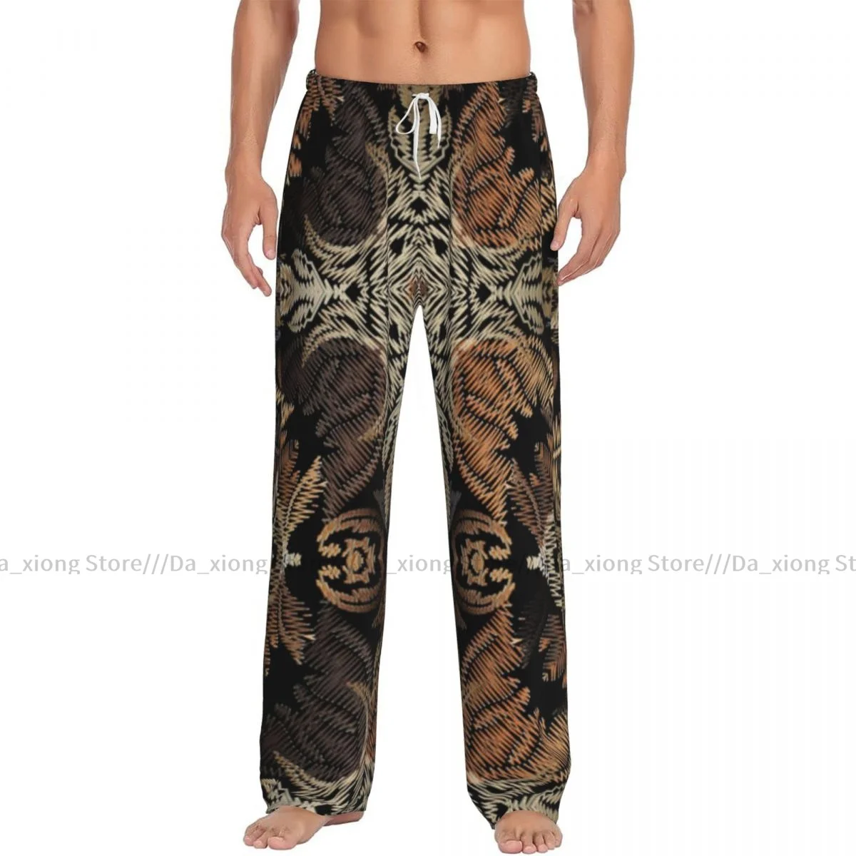 Men's Sleepwear Loose Sleep Pants Pajamas Floral Baroque Long Lounge Bottoms Casual Homewear