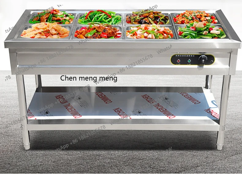 

Vertical insulation table, commercial electric insulation table stainless steel kitchen, fast food sales table