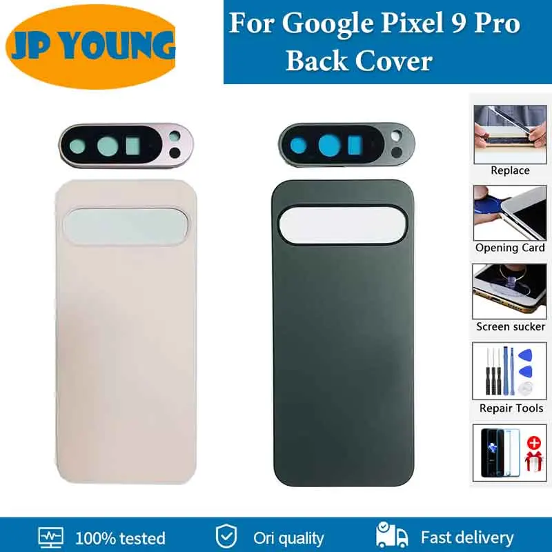 AAA+ quality Battery Cover For Google Pixel 9 Pro Back Glass Cover Case GR83Y, GEC77, GWVK6 Housing Door Rear Case Replacement
