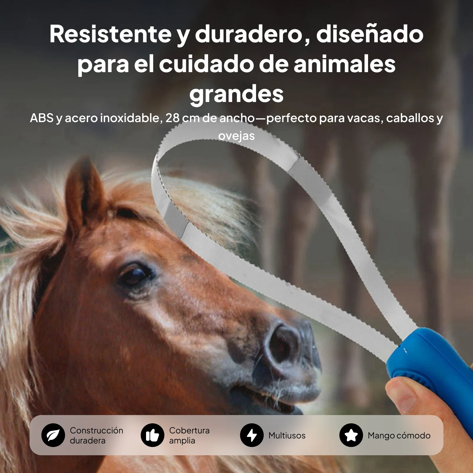 Horse Grooming Curry Combo Brush De Shedding Sweating Scraper Blade Double Sided for Horses and Pets Cleaning Kit