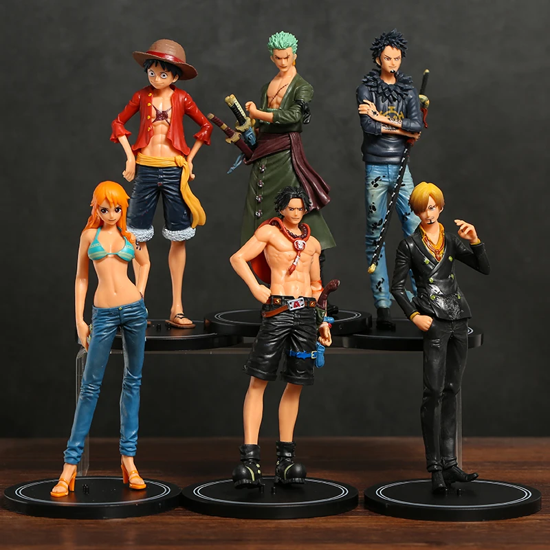 

6pcs/Set One Piece Anime Figure Luffy Nami Ace Sanji Zoro Action Doll Pvc Model Decoration Status Garage Kit Children'S Toy Gift