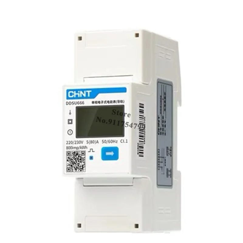 Chint ddsu666 dtu666 monofásico trilho din modbus rs485 bidirecional energia inteligente kwh medidor de corrente elétrica wattímetro