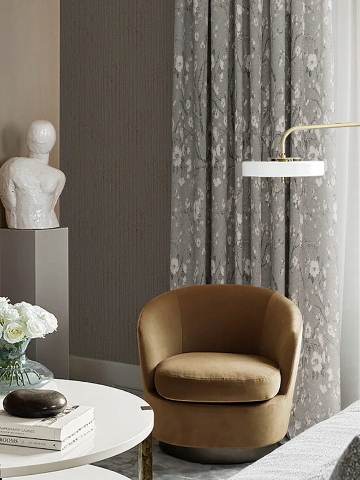 

Новая китайская ткань с изображением цветущей сливы в стиле Ван Гога для диванов, штор в гостиную и кабинет, на заказ, для домашнего декора