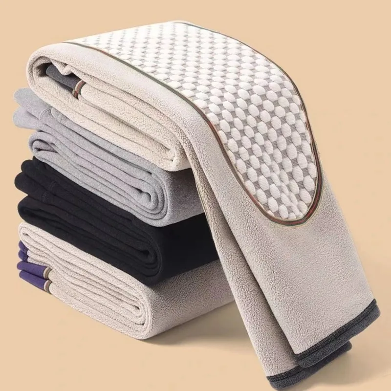 

Men's Thick Winter Warm Pants Slim Elastic Coldproof Warmth Legging Trousers Ultra-Thick Soft Comfortable Snow Fleece Pants