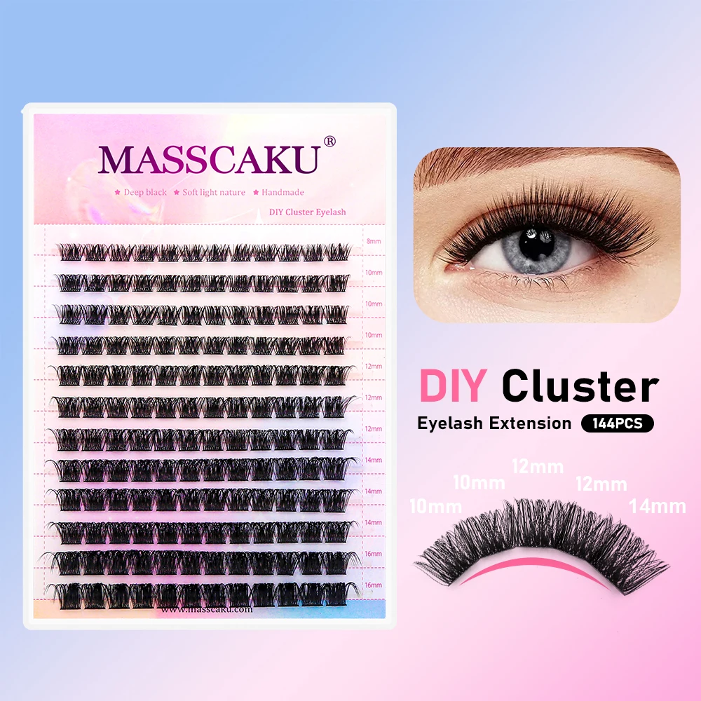 YUANZHIJIE DIY 120 STKS Cluster Wimpers 3D Natuurlijke Bos 8-16mm D Krul Gesegmenteerde Beam Individuele Nertsen getufte Wimper Fijne Lash Tip