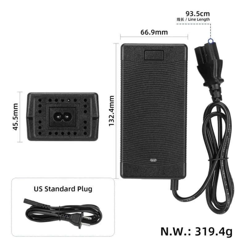 DT23 48V 2A Lead Acid Battery Automatic Stop Adapter for Electric Scooter E-Bike US Plug