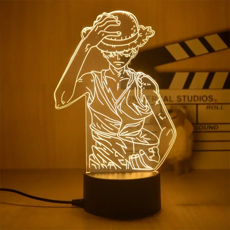 One Piece Roronoa Zoro Luffy Nami 3D Anime LED Night Lights Toys Usopp Sanji Chopper Hancock Action Figures Acrylic Lamp Gift