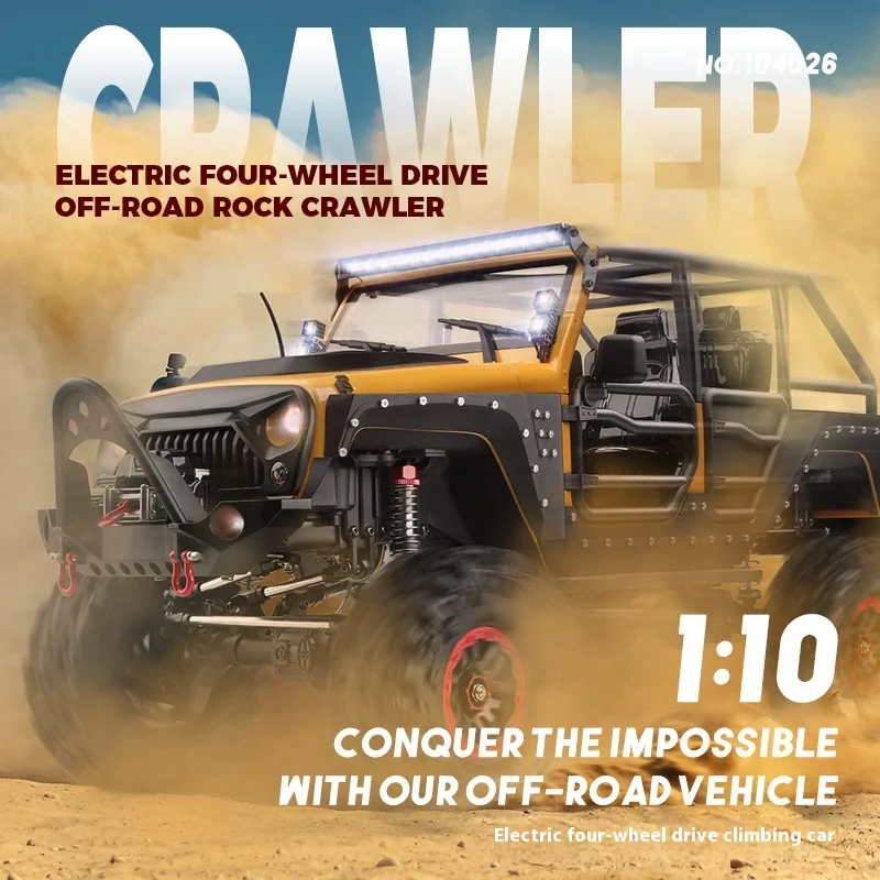 

WLtoys RC Car 104026 1:10 Electric 4WD Off-Road Rock Crawler with LED Lights, Suspension System, Remote Control Truck Toy Gift