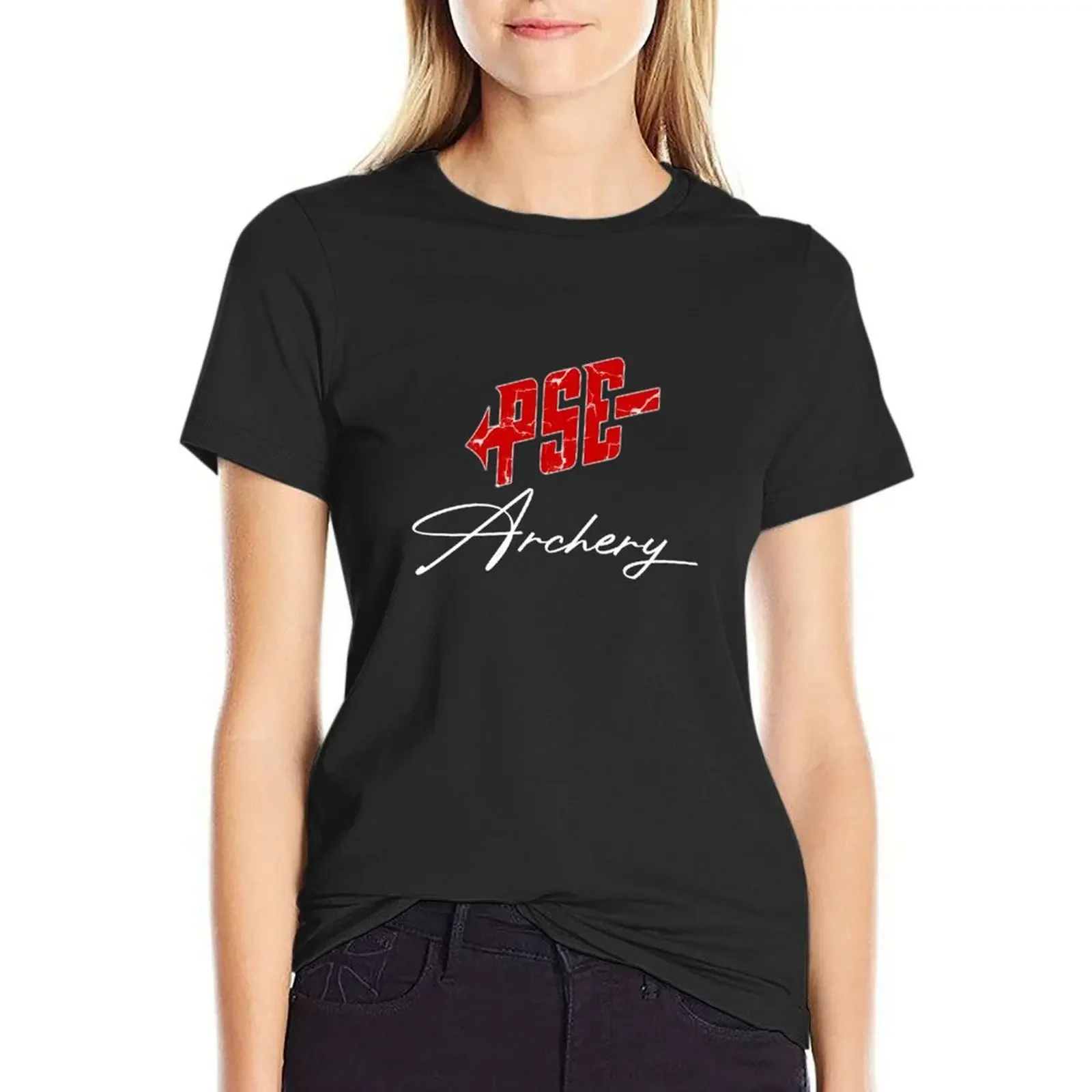 

PSE Archery Red White T-Shirt funnys anime clothes plus sizes Womens clothing