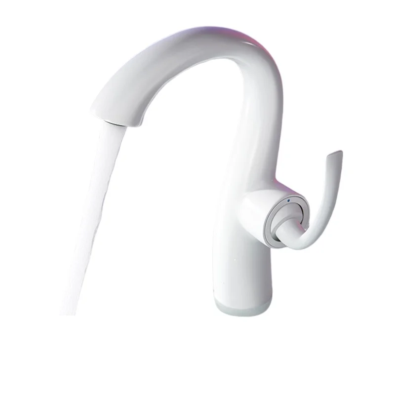 

All-copper brushed gun gray hot and cold faucet, household bathroom, bathroom cabinet, washbasin, washstand, brushed gold