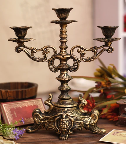 European Noble Candlestick Cast Iron Crafts Carved Iron Candlestick