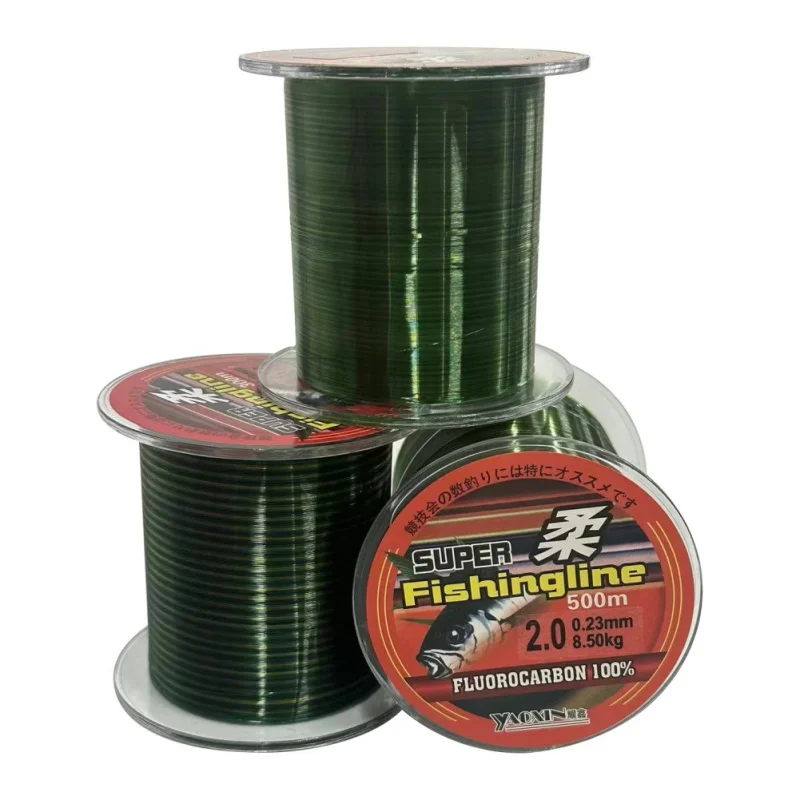 Línea fluorocarbono monofilamento líder pesca carpa – 500m resistencia - imagen 2
