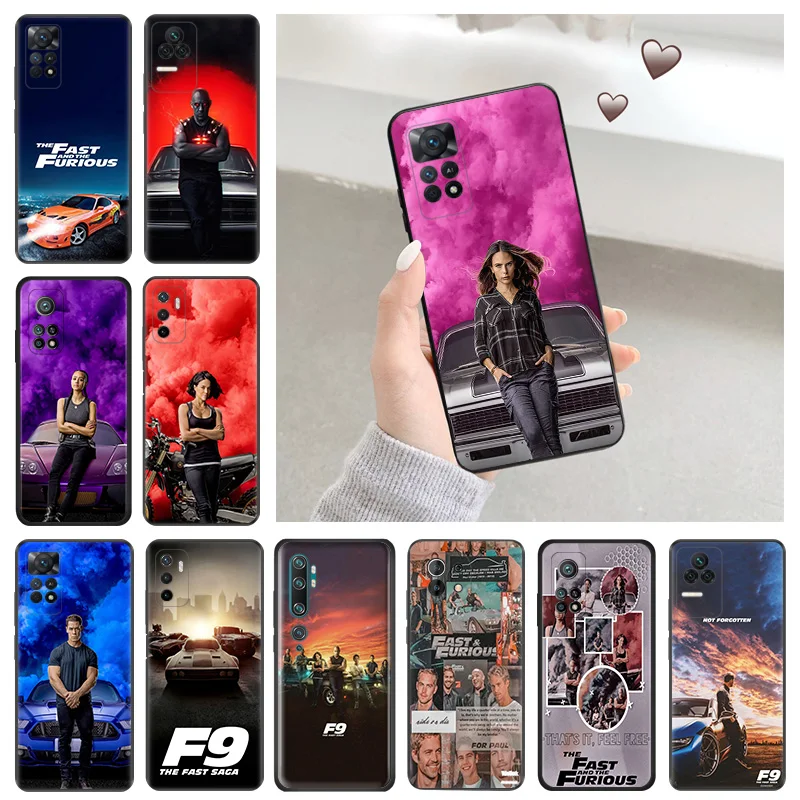 Soft Case for Redmi Note 11S 10S A3 10C 10A A3X Xiaomi 14 11T Pro 10T 10 11 Lite 4G 5G Fast Furious 9 Black Phone Cases Cover