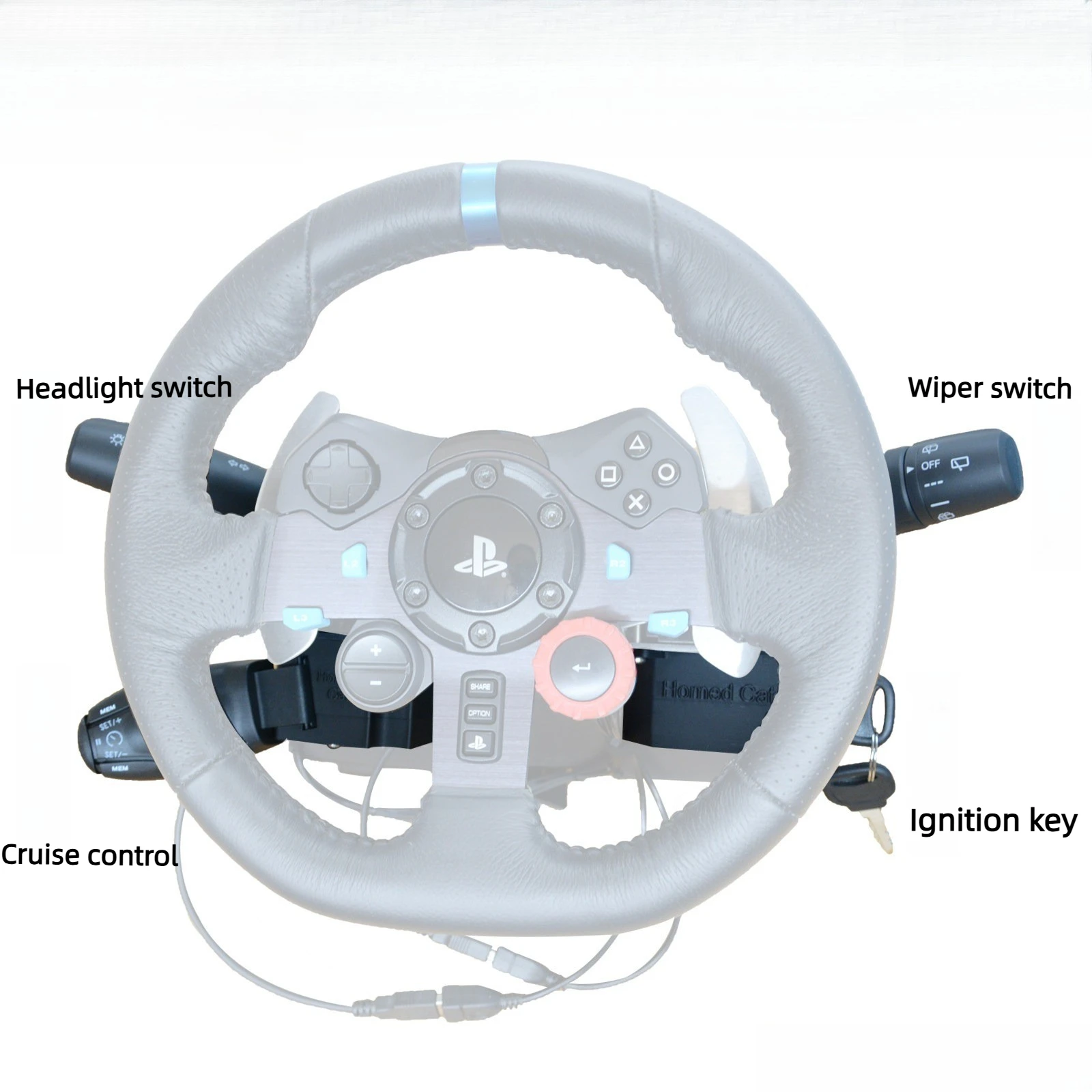 Auto‑Reset Combination Switch Wiper Cruise Ignition Key For Logitech G29 G923 G920 G27 G25 ETS2 ATS Truck Sim Game Mod Accessory