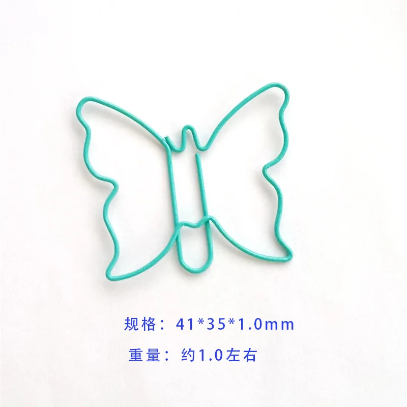 New Blue Butterfly Paper Clip Creative Teal Paper Clips Cartoon Butter Fly Paperclip Multi-function Pin Modeling Bookmark Spring