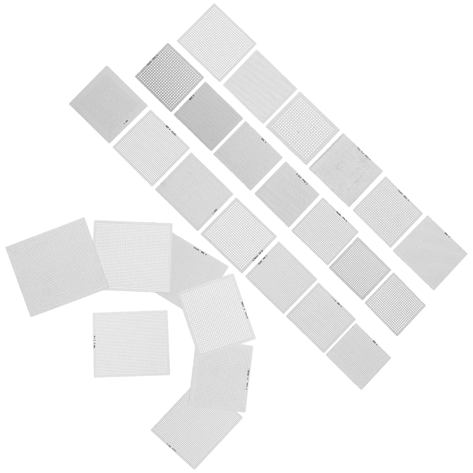 GPU Reballing Kit Universal Steel Stencil Template Set for Laptop Desktop Chip Repair Hot Air Soldering