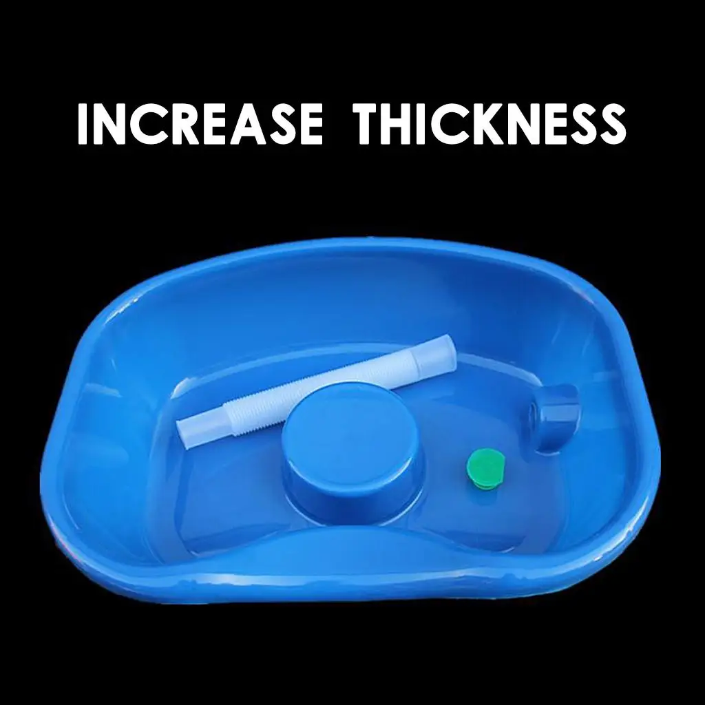 Salon Hair Wash Basin Sink Tray Portable Plastic Shampoo Bowl for Home Use with Pillow Cushion and Drain Hose