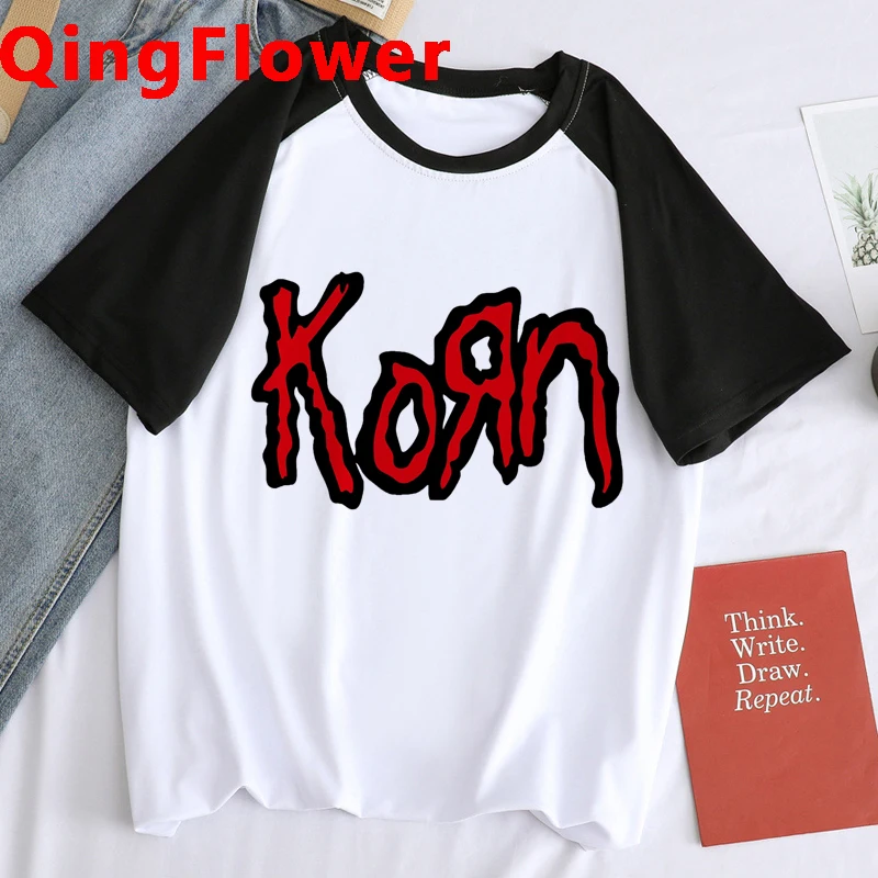 Vintage Rock Metal Korn T-Shirt Concert Voodoo Rock Band Music Male Summer Tee Shirt Casual Print Fashion Men T Shirt  Brand Top