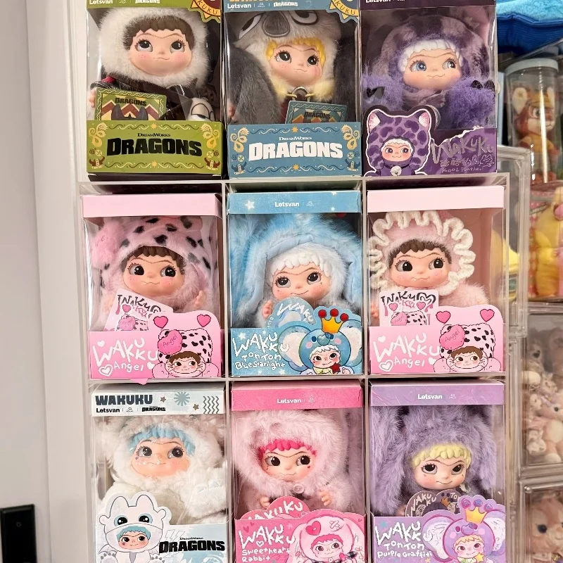 

Ограниченная серия Wakuku слепая коробка, совместная брендовая виниловая кукла, игрушки, подвесная карта, милые пластиковые куклы на подкладке, игрушки, украшения, подарок другу