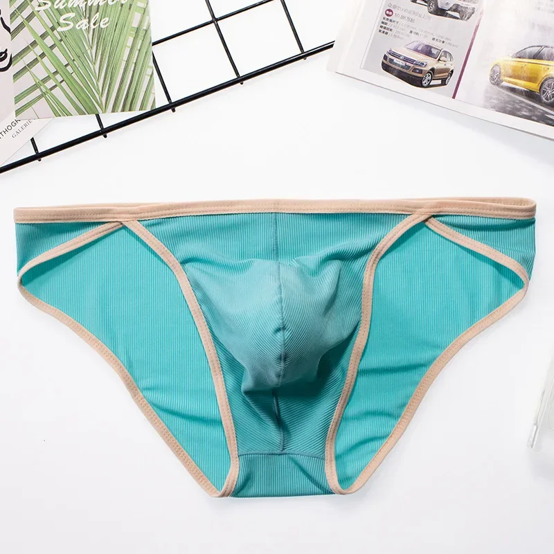 

Мужские сексуальные трусы, летние ребристые тонкие быстросохнущие узкие шорты, нижнее белье для геев, эротические трусы с низкой талией и U-образной выпуклой сумкой, трусы с высокой вилкой