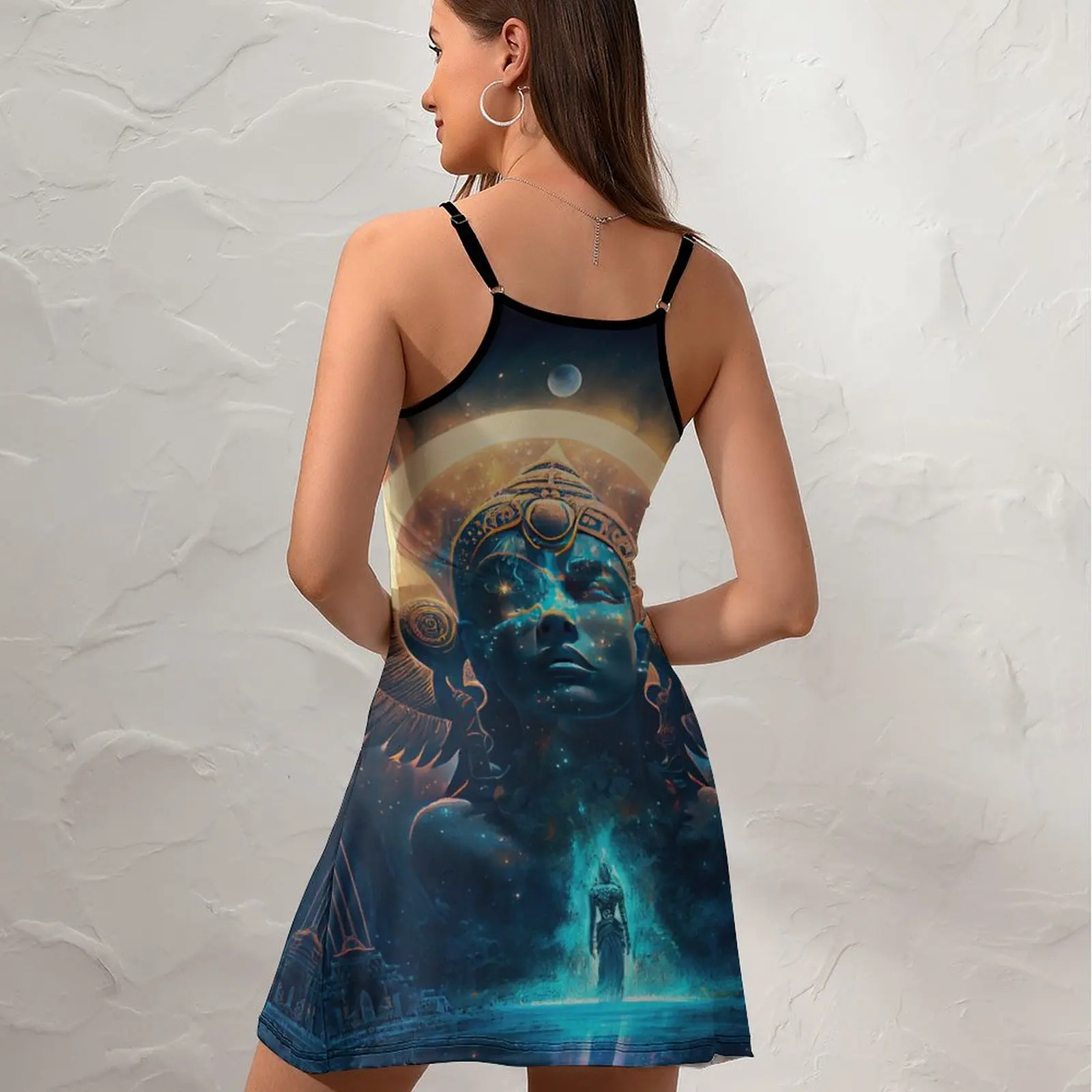 Egyptian Fantasy Art For Sale  Women's Sling Dress Graphic Cool Exotic  Woman's Gown Funny Novelty  Vacations Dresses