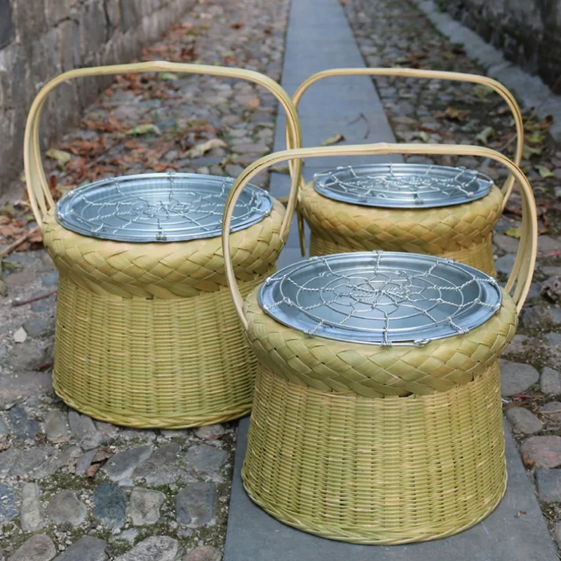 Heating Bamboo Braided Fire Cage Baking Basket Small Charcoal Stove Boiling Tea Jixi Fire + Baking Fire Charcoal Baking Oven