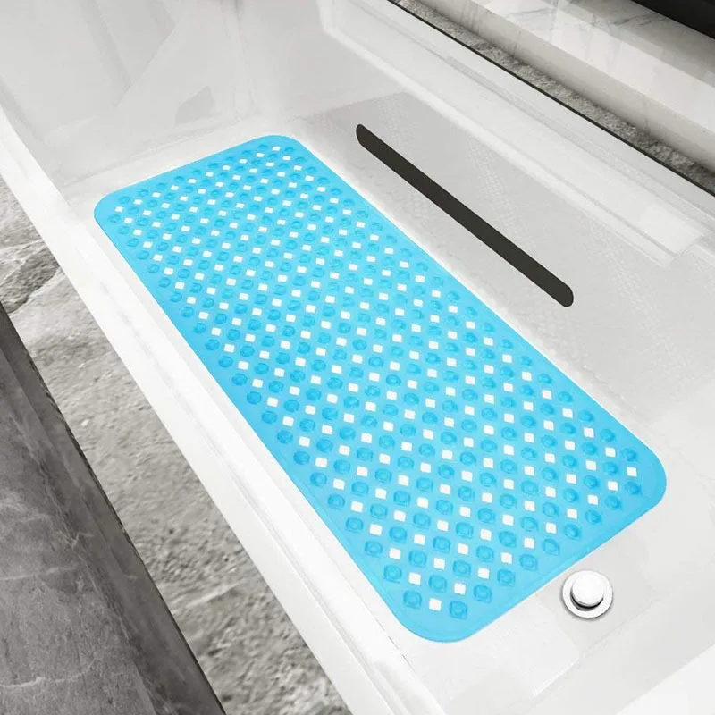 88*40 shower mat for shower stall floors bathtub mat non slip firm grip bathroom mat with strong suction cups drainage holes