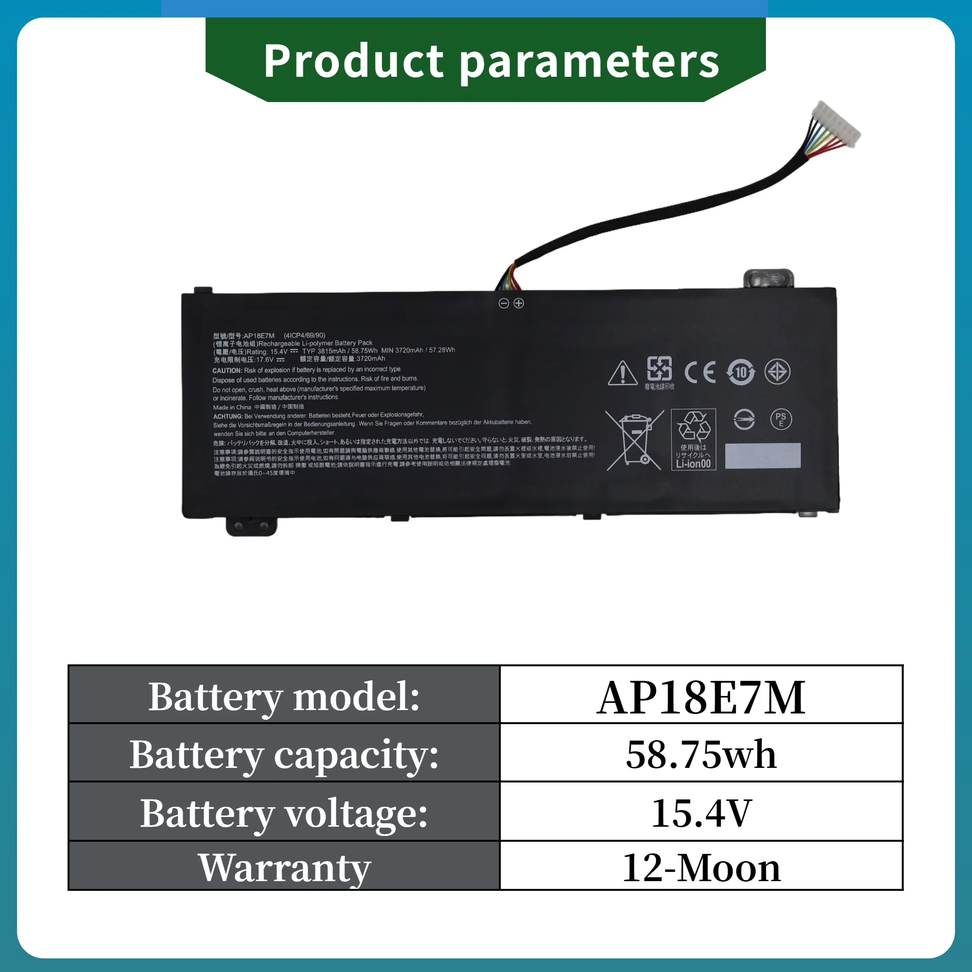 Factory Direct! AP18E7M AP18E8M Battery for Acer Nitro 5 AN515-54 AN517-51 AN515-55 AN515-44 AN515-43 Nitro AN715-51 PH315-52 PH