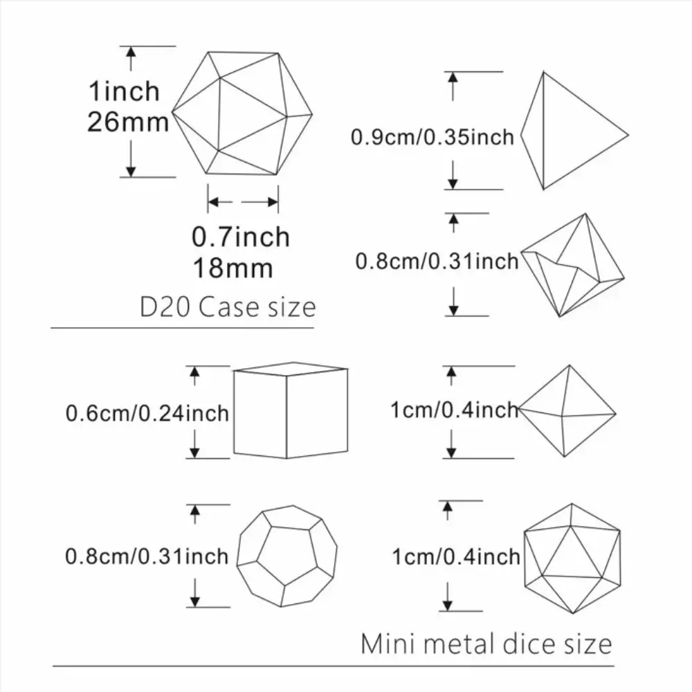 Gambling Metal DND Dice Gold Silver Bronze Polyhedron Metal Dice Dice Set Party