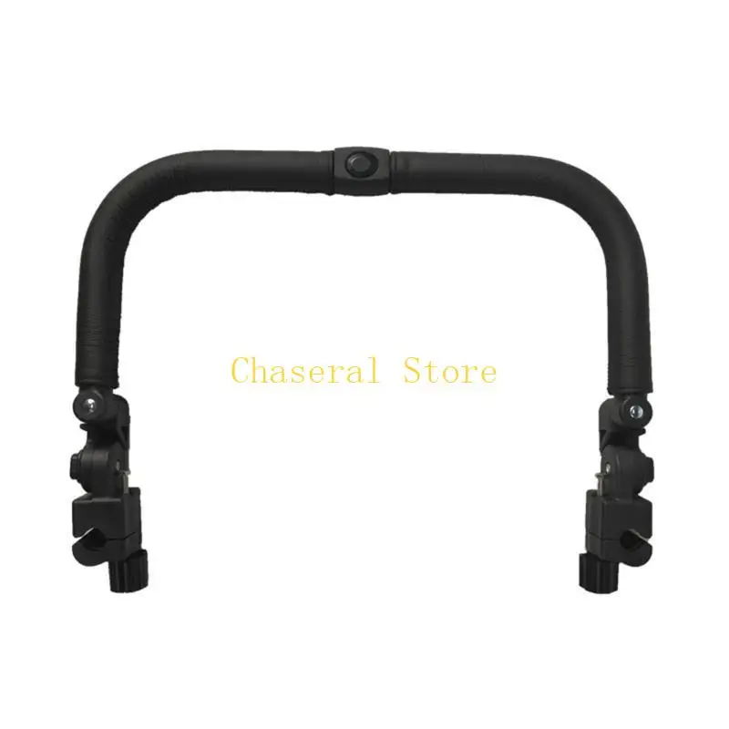E7CE Baby Strollers Bumper Strollers Accessoy for Newborns Replacement Front Handle PU Leather Bumper Bar Handrail