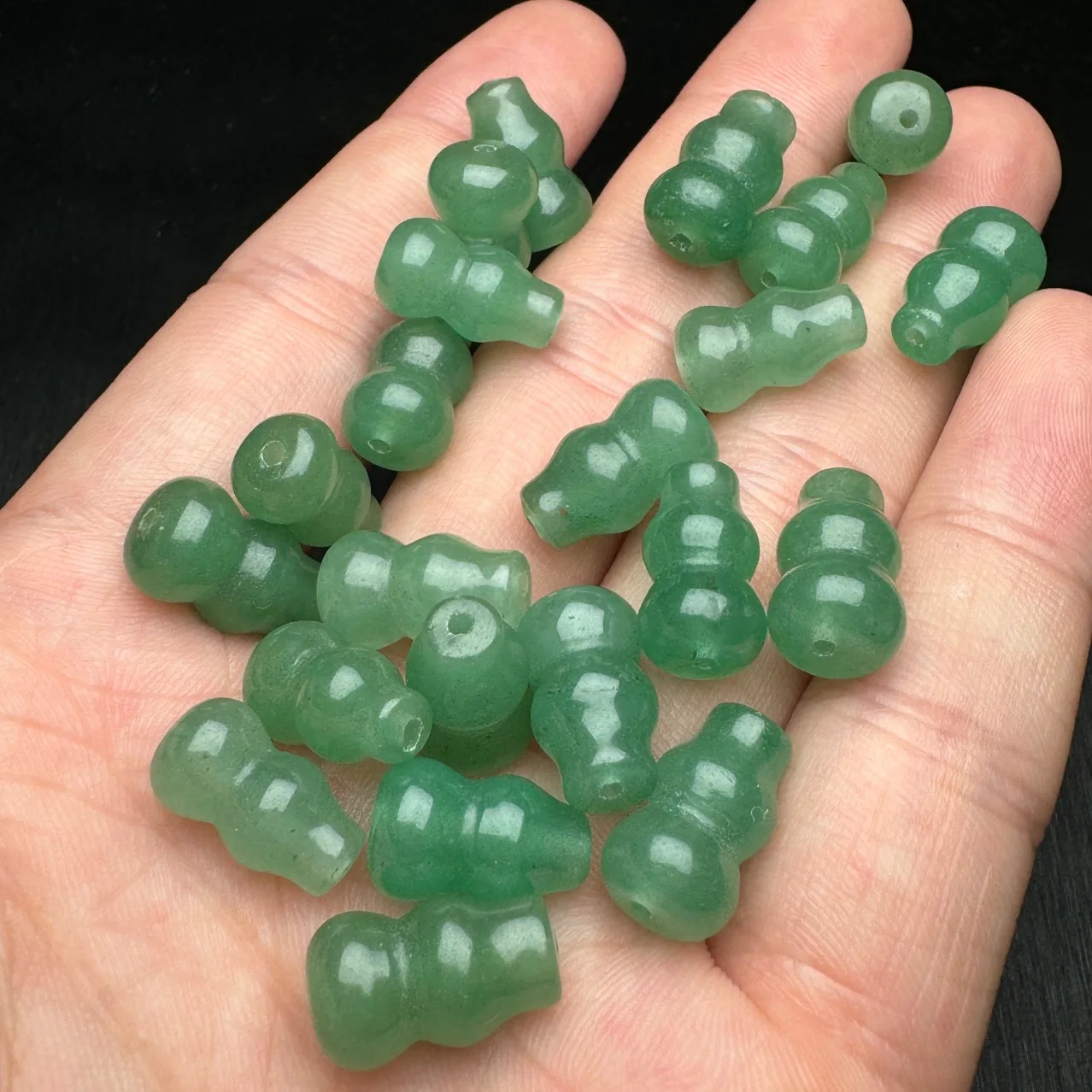 

9*14mm Natural Myanmar Jadeite Green Jade Gourd Bead For Jewelry Making Diy Bracelet Beaded Necklace Burma Jade Bead Accessories