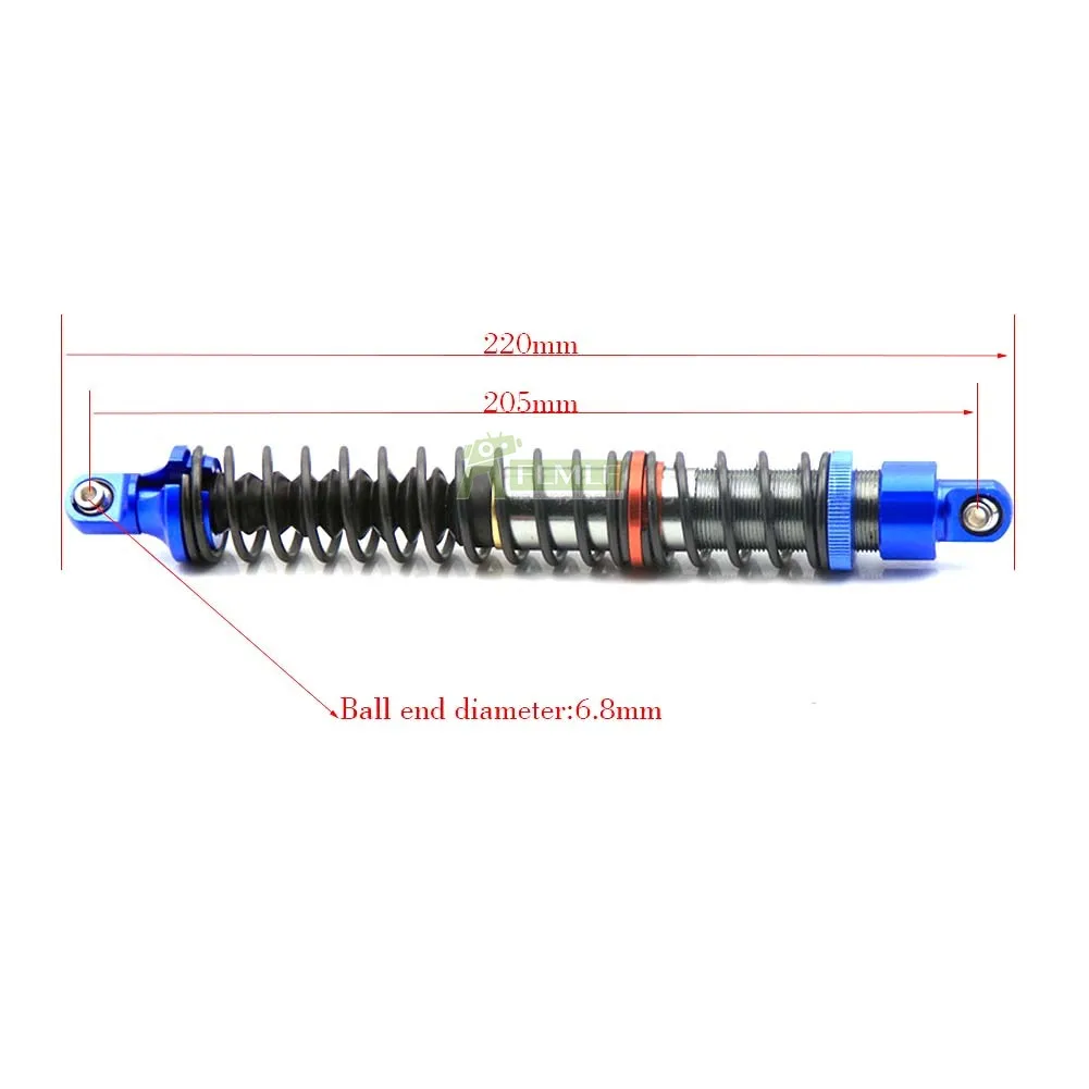 Alloy CNC 6MM Front Rear Shock Absorber Set Fit for 1/5 HPI ROFUN BAHA ROVAN KM BAJA 5B 5T 5SC Rc Car Toys Games Parts