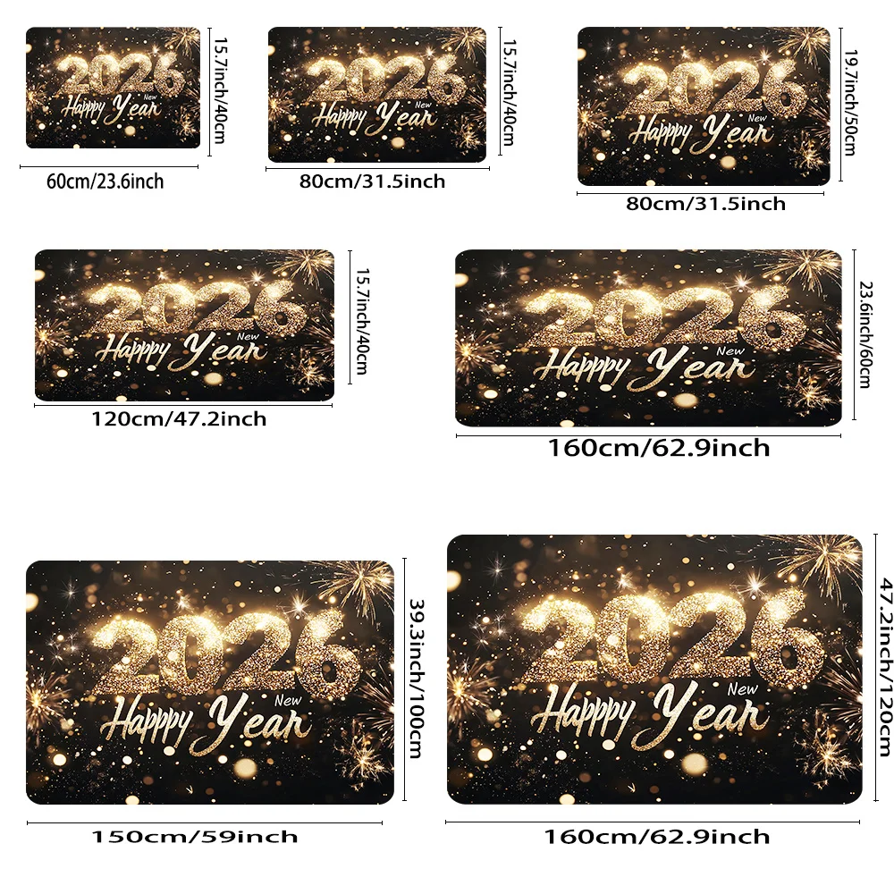 VIKAMA 2026 السجاد الألعاب النارية حصيرة ممسحة دافئة ترحيب حصيرة المطبخ البساط الحمام حصيرة البساط ل سجادة غرفة النوم لغرفة المعيشة المنزل ديسمبر #3