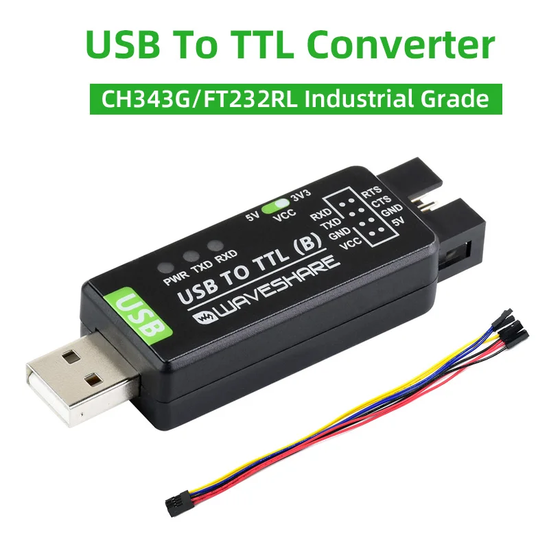 

Industrial USB to TTL Converter Original FT232RL Or CH343G Onboard Multi Protection for Mac Windows Linux Android OS