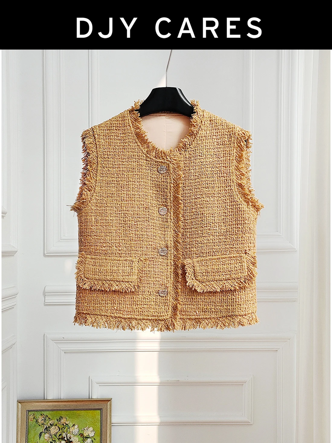

New Socialite, high-end tassel temperament, versatile brown vest big size