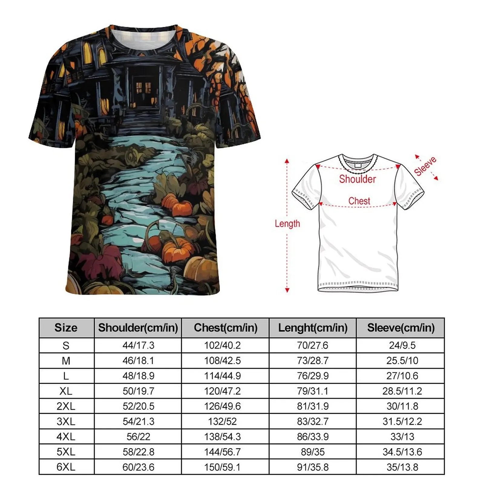 Vegan Haunted Mansion T-Shirt Spooky Halloween Mens Fashion T Shirts Summer Tee Shirt Short Sleeve EMO Casual Oversize Clothes
