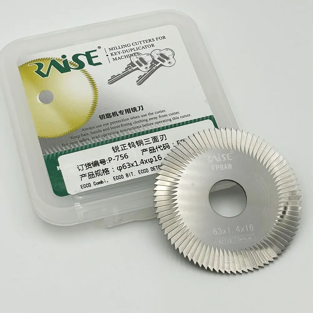 FP8AW HSS M35 Milling cutter 63x1.4x16 carbide key slot cutter for JMA ECCO key cutting machine