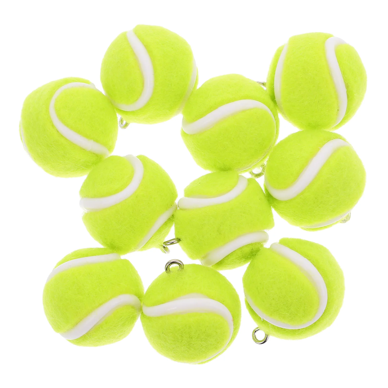 10 Pcs Mini Tennis Pendant DIY Keychain Pendants Accessories Jewelry Making Charms Flocking Earring