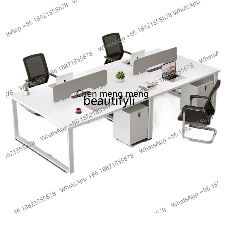 Stylish staff office furniture table 4 people screen staff desk simple modern combination work space