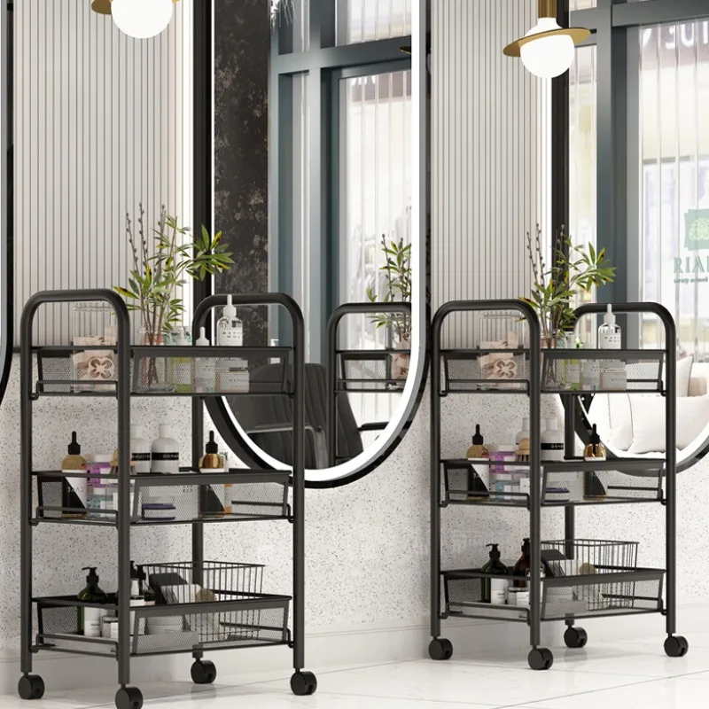 Carrello di supporto per manicure Carrello per trucco Mobili per salone Ruote ausiliarie per bellezza Vassoio Aiutante per cosmetici Attrezzatura per barbiere Spa