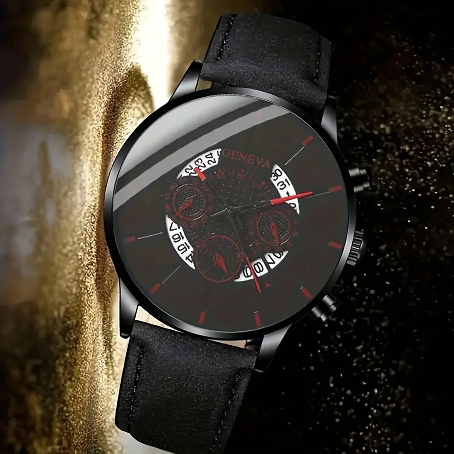 طقم ساعة كوارتز وسوار من الخرز للرجال ، أساور مضفرة ، سوار 1