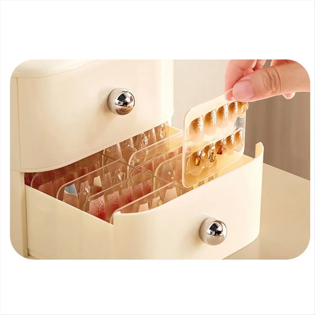 N14R Top Nail Art and Eyelashes Storage Box Organize and Display Hand-Made Nail Tips Eyelash Jewelry Multi-Layer Drawer