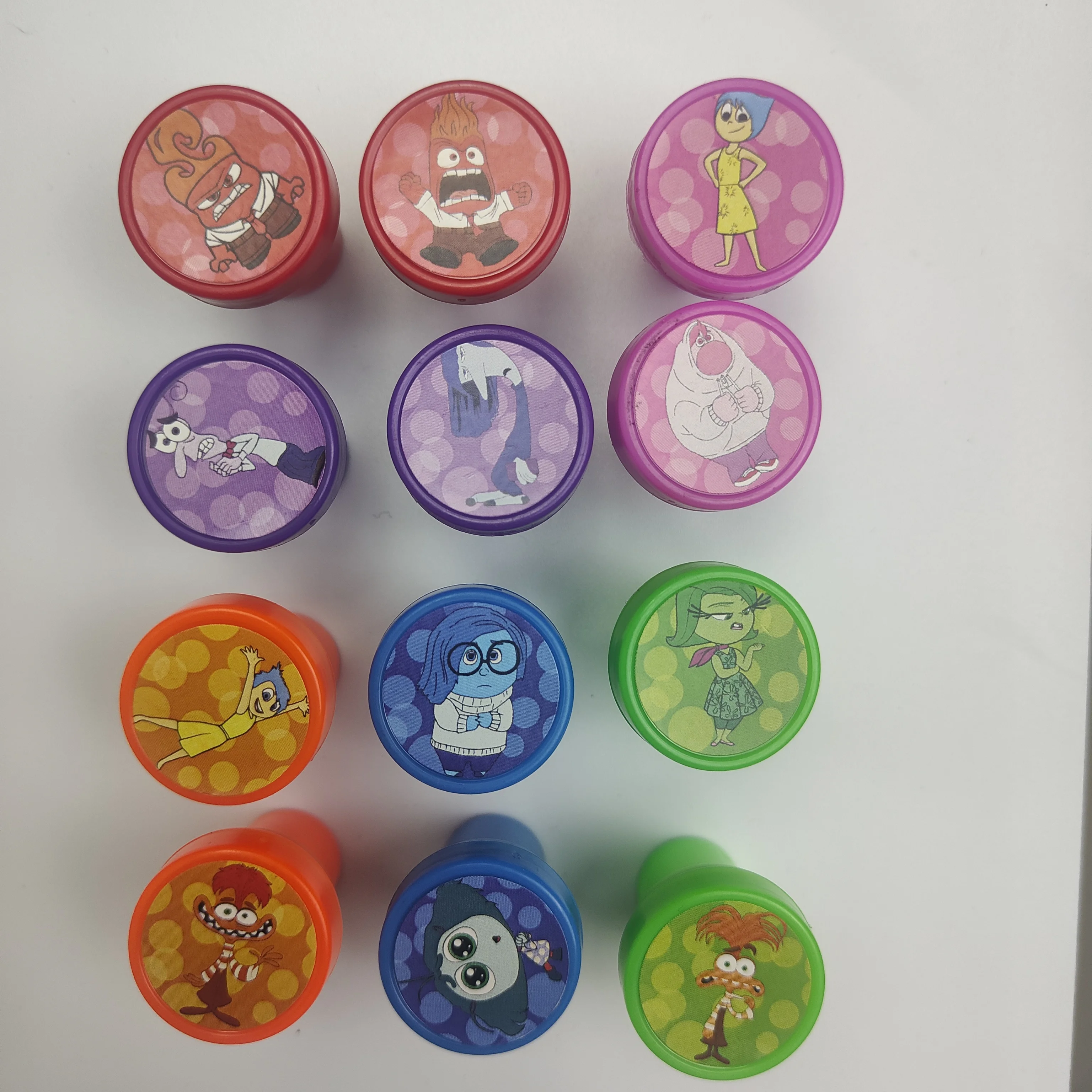 12pcs Inside Out 2 Seal Stamps Party Favors Birthday Gifts for Kids Self-Inking Stamps Goodie Bag Stuffers Classroom Rewards