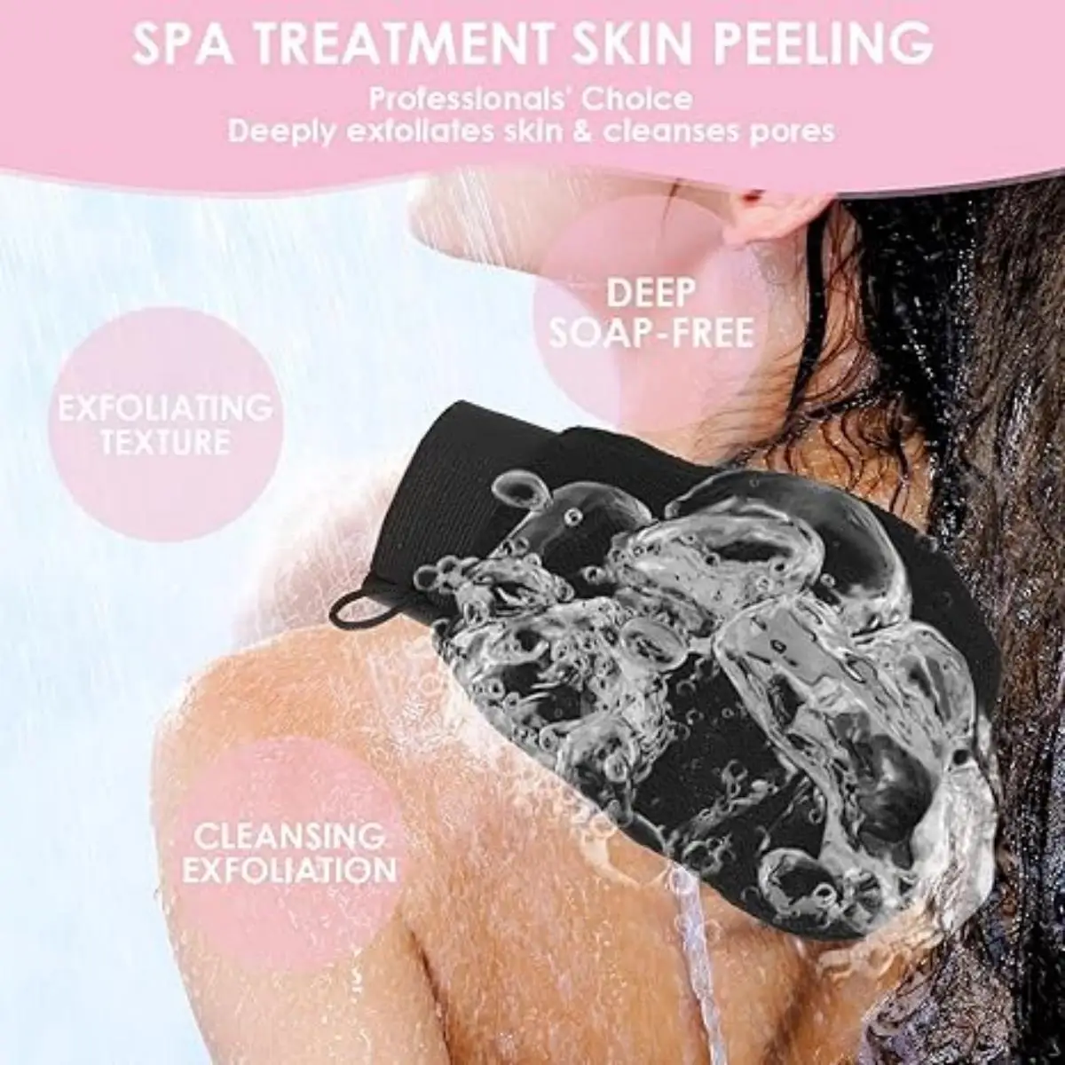 Hammam Exfoliating Shower Gloves Painless Remove Dead Skin Scrub Body Korean Massage Mitt Bathroom Cleaning Gadget 1pc view 3