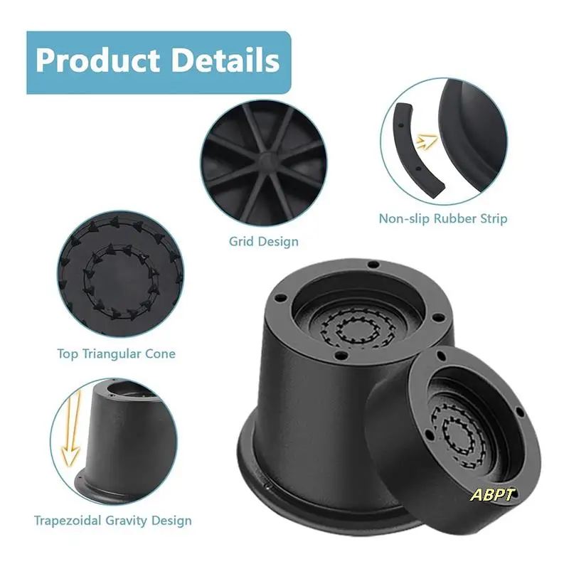 3 Inch Bed Risers Heavy Duty Furniture Riser, Bed Lifts Risers, Bed Elevator Supports Up To 6,000 Lbs 8 Pack