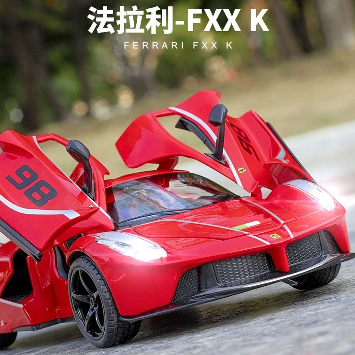 1:24 LaFerrari FXXK Diecast Alloy Model Car Red Miniature Supercar Metal Vehicle Children Collection Gifts for Kids Toys Boys