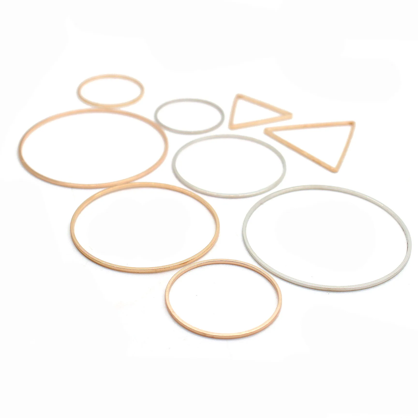 20Pcs/Lot KC Gold Rings For DIY Earrings Making Round Circle Earring Pendant Jewelry Accessories Findings 20mm 25mm 35mm 40mm