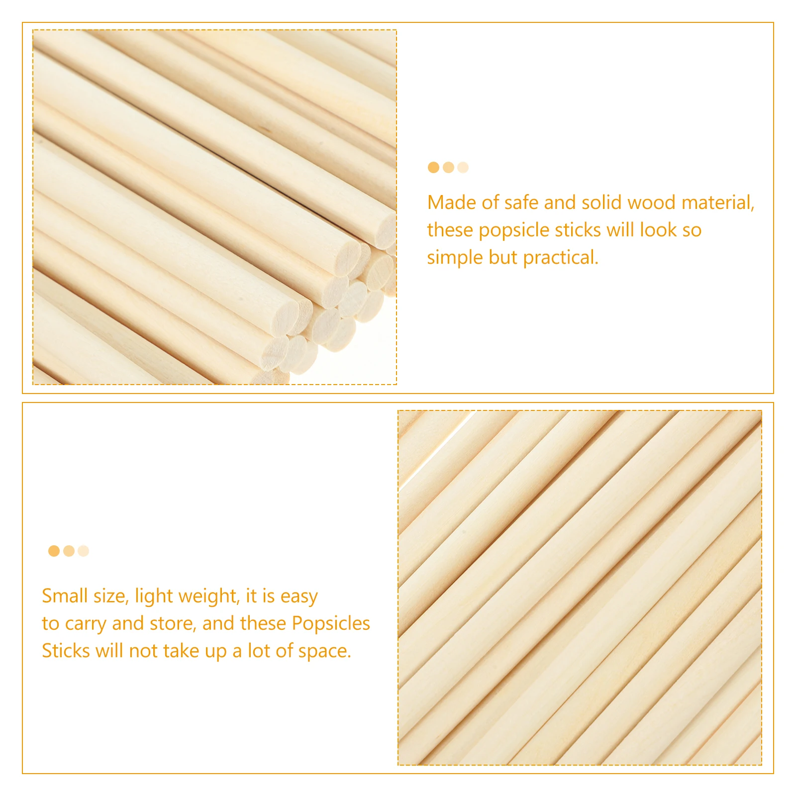 

100pcs Wood Sticks Smooth Lightweight DIY Tools Home Dessert Shop Beach Party Ice Cream Wax Tongue Depressors Craft