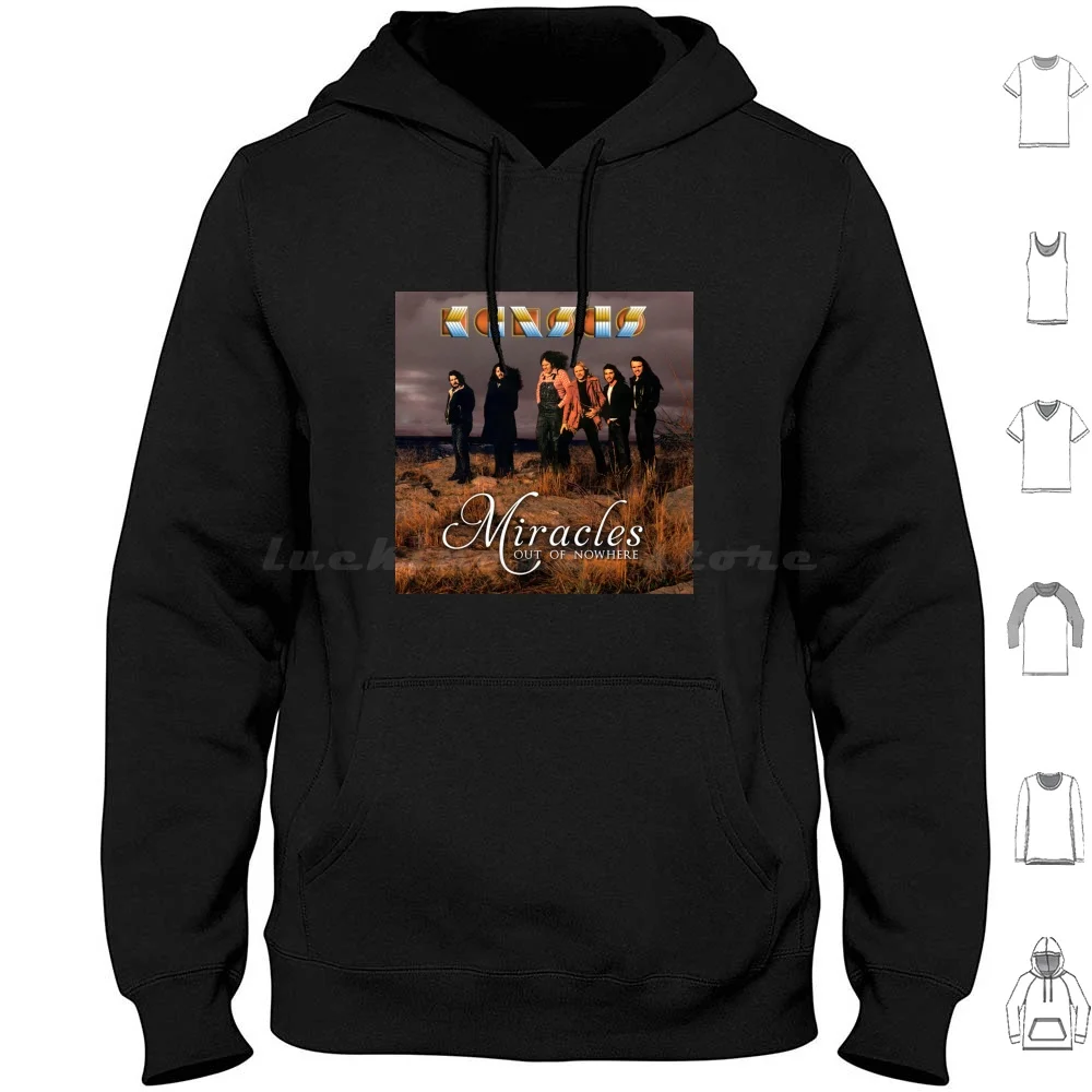 Miracles Out Of Nowhere Hoodie cotton Long Sleeve Kansas Logo Tour Band